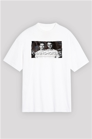 The Chainsmokers Beyaz Oversize Tişört Oversize T-shirt - TişörtFabrikası