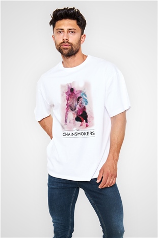 The Chainsmokers Beyaz Oversize Tişört Oversize T-shirt - TişörtFabrikası