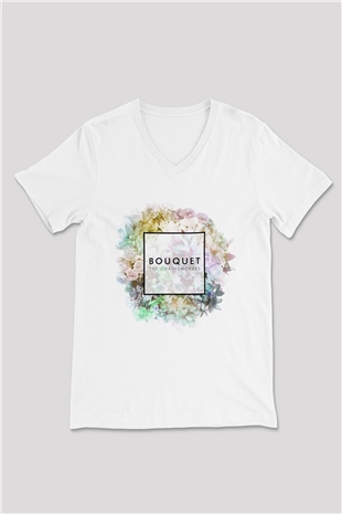 The Chainsmokers Beyaz Unisex V Yaka Tişört