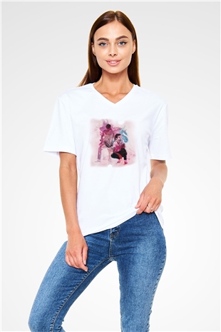 The Chainsmokers Beyaz Unisex V Yaka Tişört