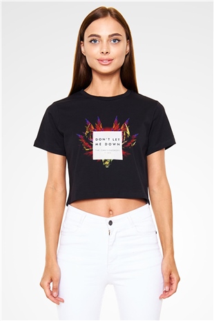 The Chainsmokers Siyah Crop Top Tişört