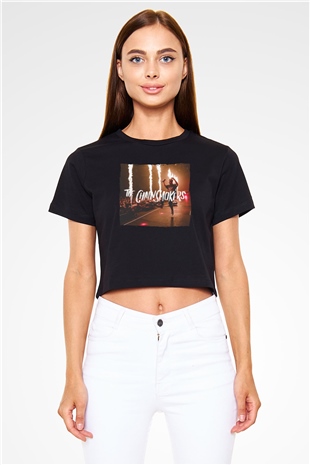 The Chainsmokers Siyah  Crop Top Tişört