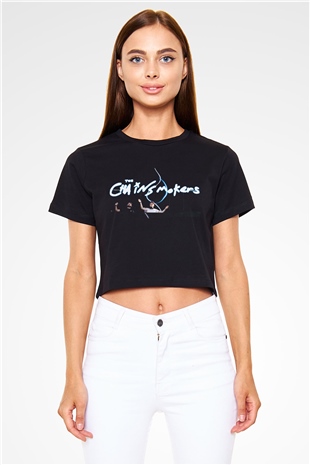 The Chainsmokers Siyah Crop Top Tişört