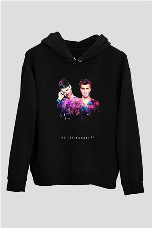 The Chainsmokers Siyah Unisex Kapüşonlu Sweatshirt