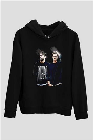 The Chainsmokers Siyah Unisex Kapüşonlu Sweatshirt