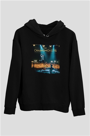 The Chainsmokers Siyah Unisex Kapüşonlu Sweatshirt