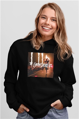 The Chainsmokers Siyah Unisex Kapüşonlu Sweatshirt