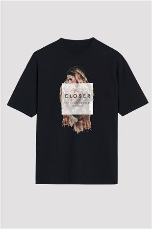 The Chainsmokers Siyah Unisex Oversize Tişört T-Shirt