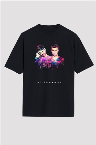 The Chainsmokers Siyah Oversize Tişört Oversize T-shirt - TişörtFabrikası
