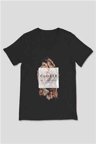 The Chainsmokers Siyah Unisex V Yaka Tişört T-Shirt