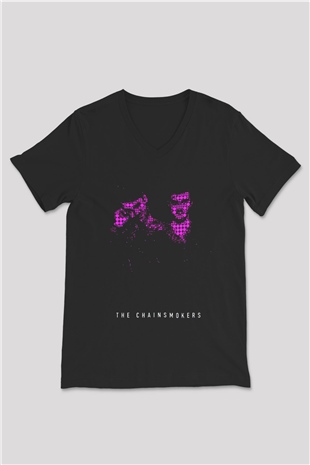 The Chainsmokers Siyah Unisex V Yaka Tişört
