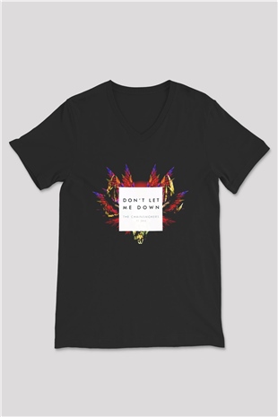 The Chainsmokers Siyah Unisex V Yaka Tişört T-Shirt