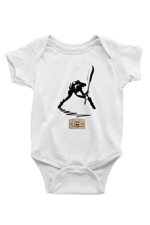 The Clash Baskılı Beyaz Unisex Bebek Body - Zıbın