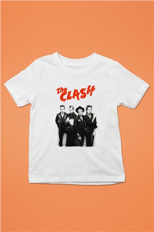 The Clash Baskılı Beyaz Unisex Çocuk Tişört