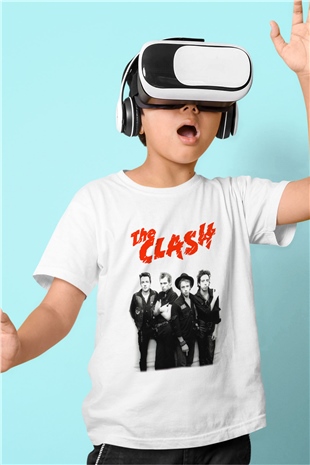 The Clash Baskılı Beyaz Unisex Çocuk Tişört