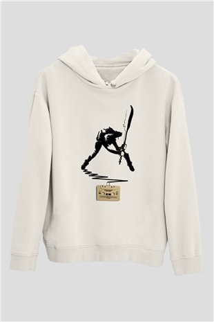 The Clash Beyaz Unisex Kapşonlu Sweatshirt