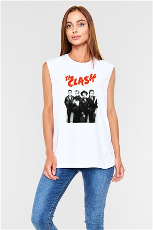 The Clash Beyaz Unisex Kolsuz Tişört