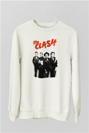 The Clash Beyaz Unisex Sweatshirt
