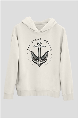 The Color Morale Beyaz Unisex Kapüşonlu Sweatshirt