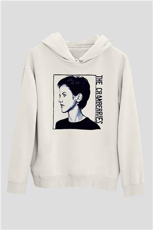 The Cranberries Baskılı Beyaz Unisex Kapüşonlu Sweatshirt