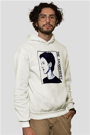 The Cranberries Baskılı Beyaz Unisex Kapüşonlu Sweatshirt