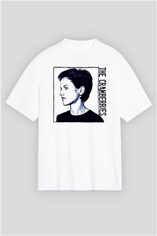 The Cranberries Baskılı Beyaz Unisex Oversize Tişört - Tshirt