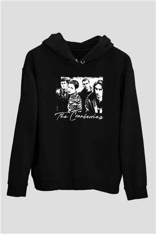 The Cranberries Baskılı Unisex Siyah Kapüşonlu Sweatshirt