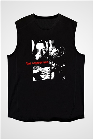 The Cranberries Baskılı Unisex Siyah Kolsuz Tişört - Tshirt