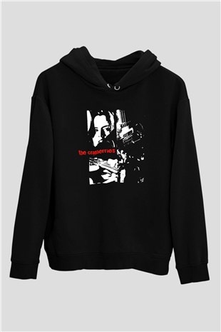 The Cranberries Baskılı Unisex Siyah Kapüşonlu Sweatshirt