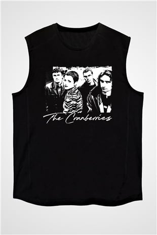 The Cranberries Baskılı Unisex Siyah Kolsuz Tişört - Tshirt