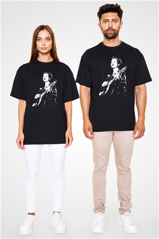 The Cranberries Baskılı Unisex Siyah Oversize Tişört - Tshirt