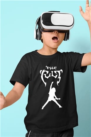 The Cult Baskılı Unisex Siyah Çocuk Tişört - Tshirt
