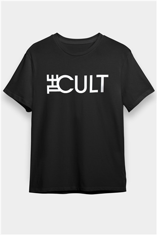 The Cult Baskılı Unisex Siyah Tişört - Tshirt
