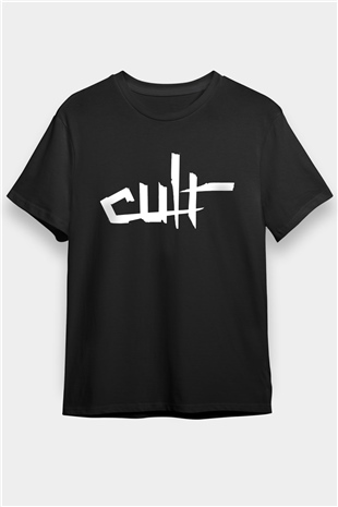 The Cult Baskılı Unisex Siyah Tişört - Tshirt