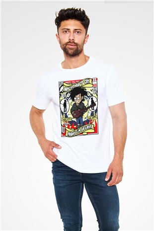 The Cure Baskılı Unisex Beyaz Tişört