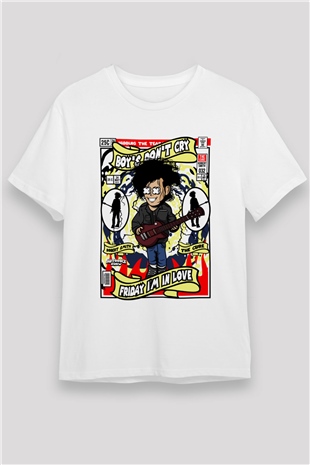 The Cure Baskılı Unisex Beyaz Tişört