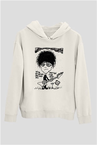 The Cure Beyaz Unisex Kapüşonlu Sweatshirt