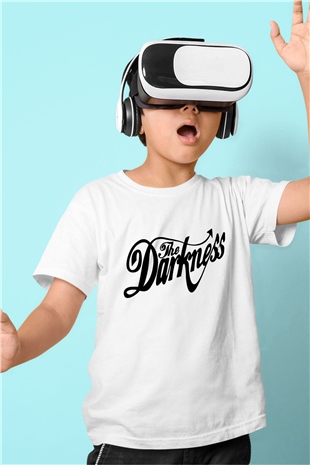 The Darkness Baskılı Beyaz Unisex Çocuk Tişört