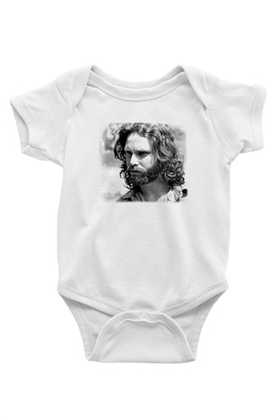 The Doors Baskılı Beyaz Unisex Bebek Body - Zıbın