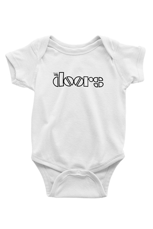 The Doors Baskılı Beyaz Unisex Bebek Body - Zıbın