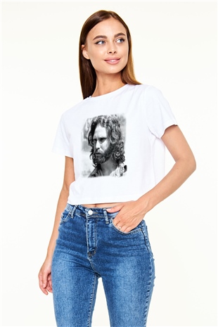 The Doors Beyaz Croptop Tişört