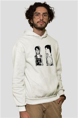 The Doors Beyaz Unisex Kapşonlu Sweatshirt