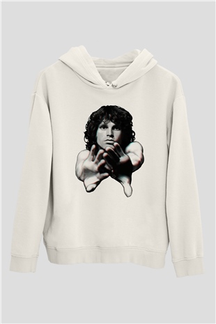 The Doors Beyaz Unisex Kapüşonlu Sweatshirt