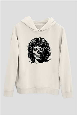 The Doors Beyaz Unisex Kapüşonlu Sweatshirt