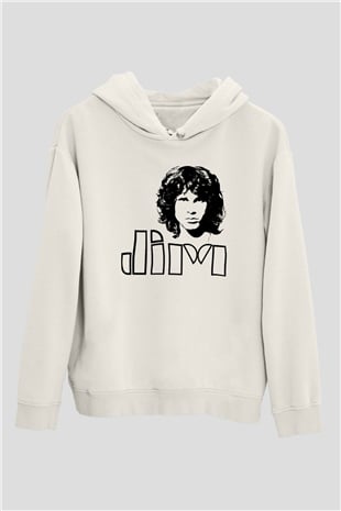 The Doors Beyaz Unisex Kapüşonlu Sweatshirt