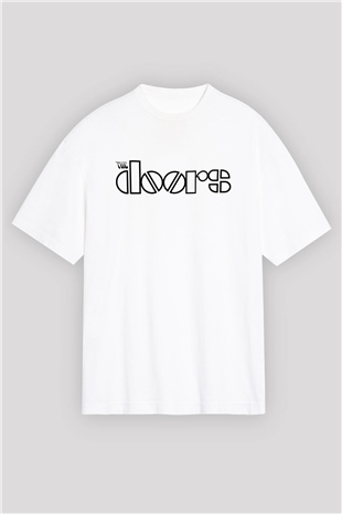 The Doors Beyaz Unisex Oversize Tişört T-Shirt