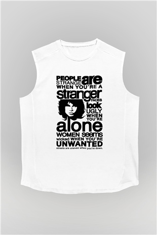 The Doors People Are Strange When Youre A Stranger Beyaz Unisex Kolsuz Tişört