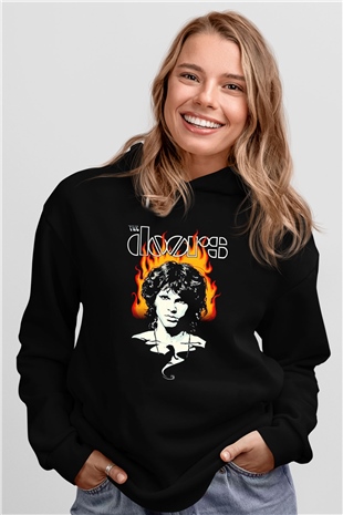 The Doors Siyah Unisex Kapüşonlu Sweatshirt