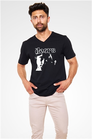 The Doors Siyah Unisex V Yaka Tişört