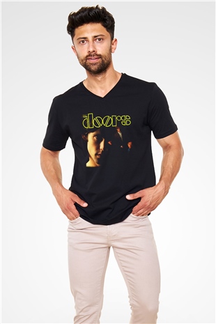 The Doors Siyah Unisex V Yaka Tişört